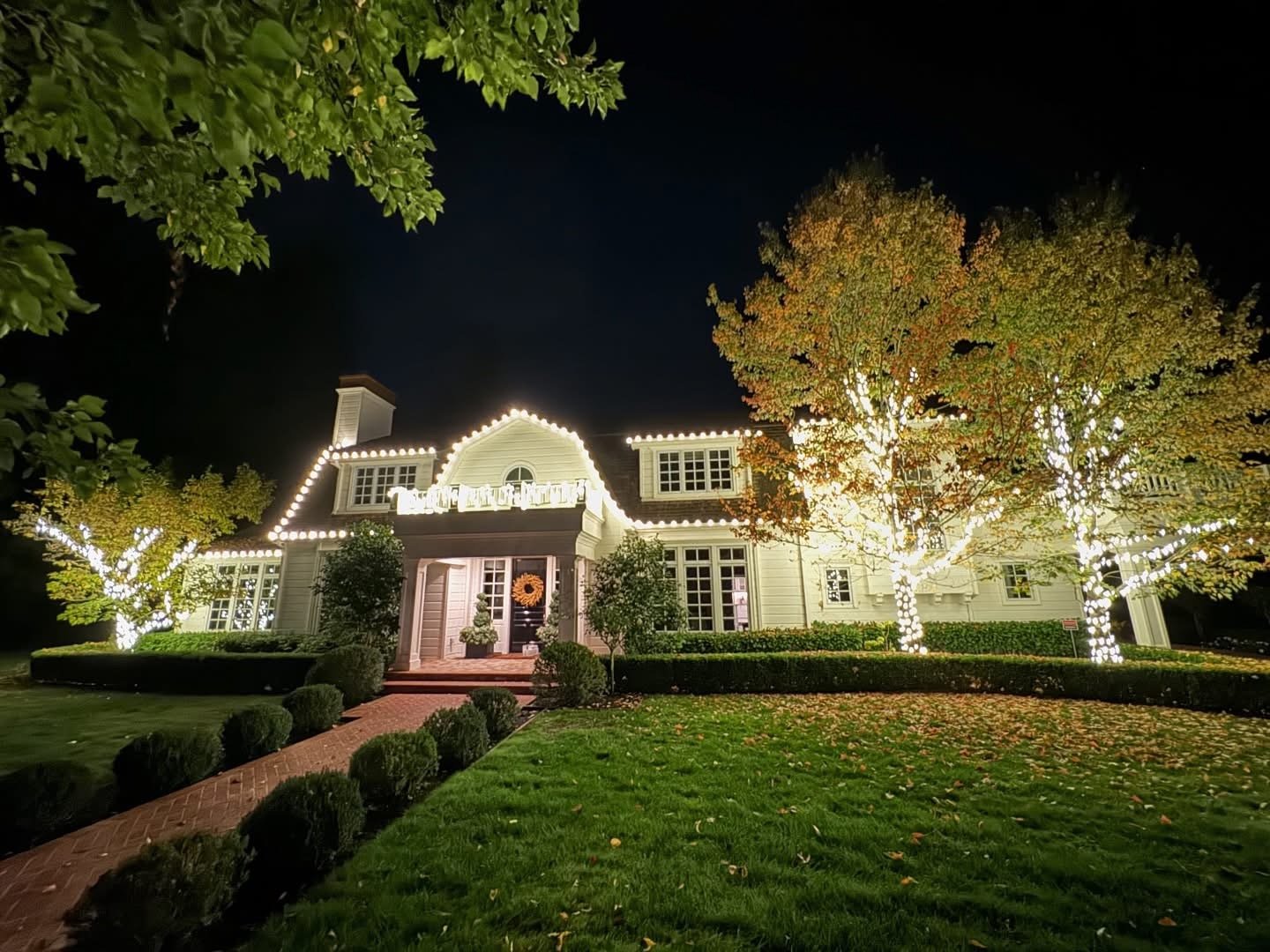 Custom full-property Christmas lighting installation